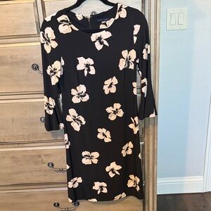 Tommy Hilfiger Black Dress with Blush Colored Floral Pattern